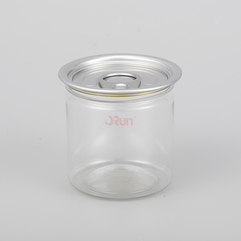 We offer jars for desserts that are easily sealed using the same closure technology as the transparent plastic cans for convenient beverage packaging with an aluminum easy-open lid.